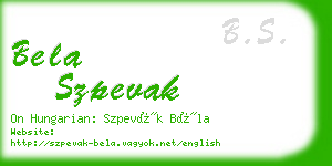 bela szpevak business card